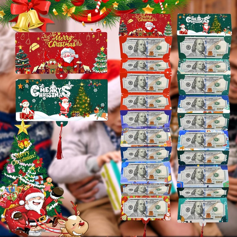 Pittera (2 Pack) unique christmas cash gift envelopes for cash 10 slots, unusual christmas money holders for gifts envelopes cardbooklet, xmas money envelopes for ideas gift card book - Image 2